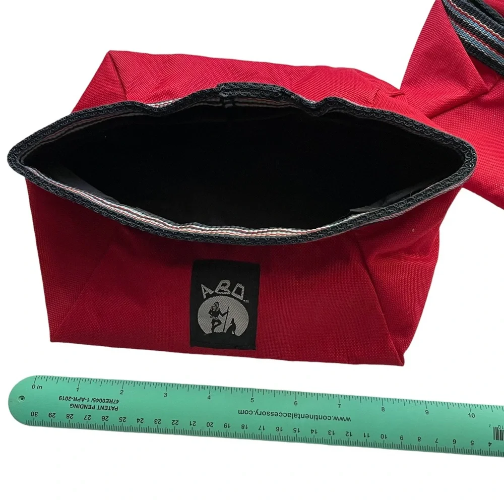 2 Dog Collapsible Bowls Travel Hiking Camping RED ABO GEAR M/L